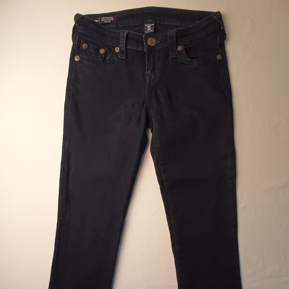 True Religion Jeans Size 26/2 Casey Low Rise Super Skinny Dark Wash - Picture 2 of 10